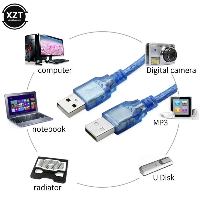 كيبل USB ‎A‎ إلى ‎A‎ بطول ‎1.5‎ متر مع فلتر فيرايت (مضاد للتشويش) USB 2.0 A Male to A Male Cable 1.5m with Ferrite Core — 2