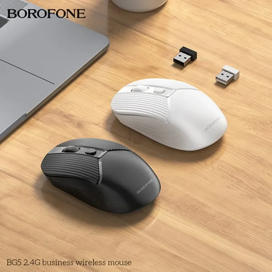 ماوس مايكرو كينغ دوم M4 لاسلكي – بتصميم مريح وتبديل DPI MICROKINGDOM M4 Wireless Mouse – DPI Switch – Grey &amp; Black — 2