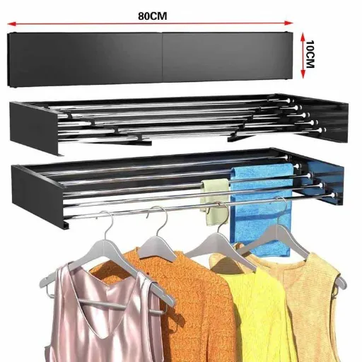 منشر ملابس جداري قابل للطي Foldable Clothes Hanger TM570 — 2