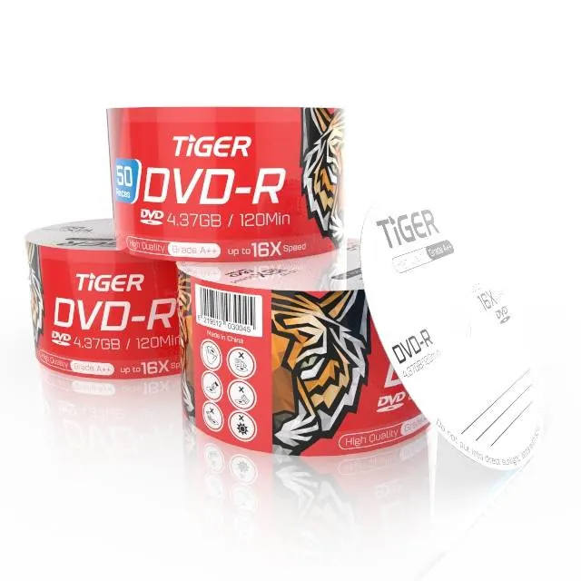 أقراص ديفيدي فارغة تايجر - 50 قرص - Tiger Blank DVD-R 4.37GB-120Min - 50 pcs Pack- — 2