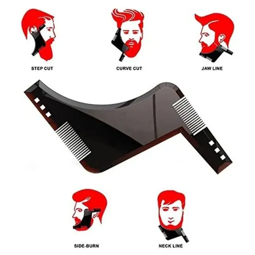 مشط و قالب تحديد اللحية للرجال Beard Shaping Template And Beard Comb