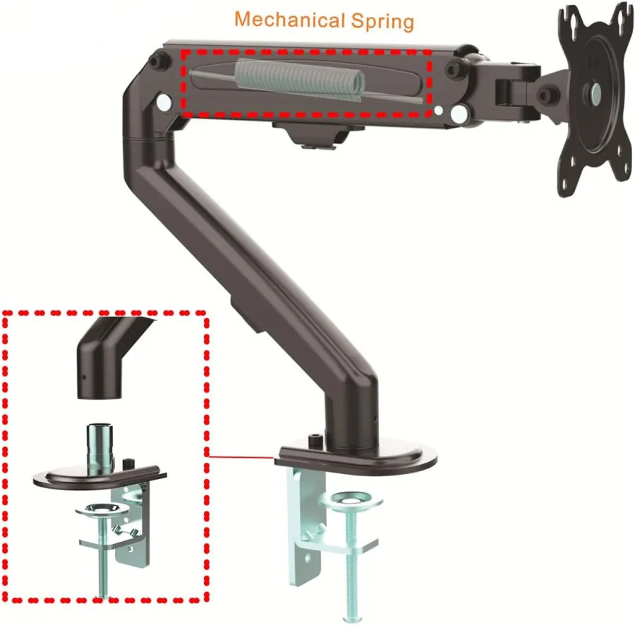 ذراع هيدروليكية لتثبيت الشاشة على المكتب (PS80) Desk Mount Single Monitor Hydraulic Arm (PS80) — 3