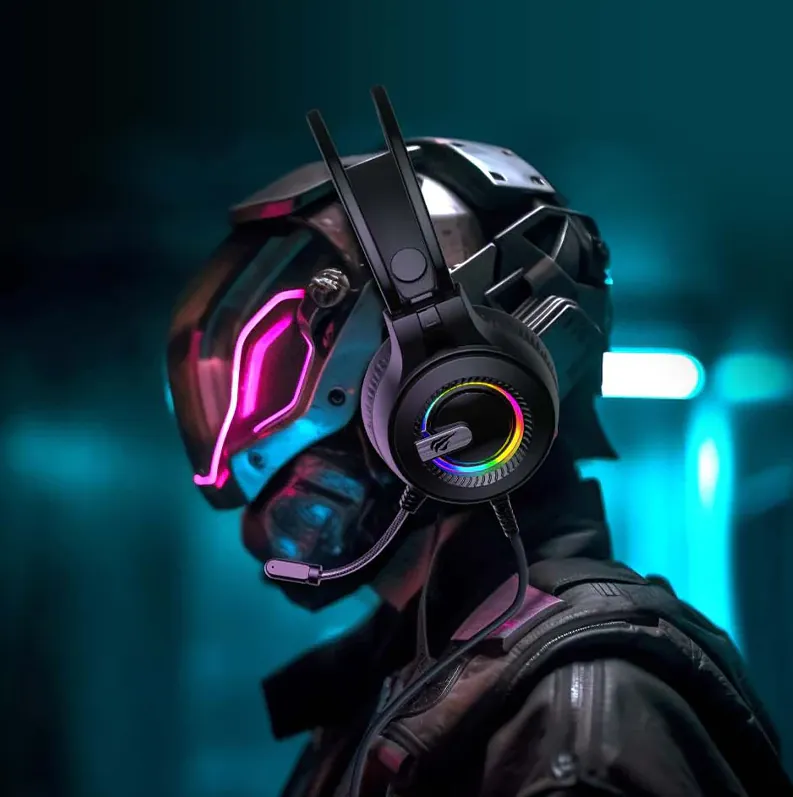 سماعة ألعاب هافيت 3.5مم بإضاءة RGB – Havit Gamenote H2040d HAVIT GAMENOTE H2040d 3.5MM Gaming Headphone