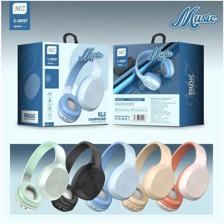 سماعة رأس لاسلكية MZ C-2237 بتقنية البلوتوث MZ C-2237 Wireless Bluetooth Headphones V5.3 — 3