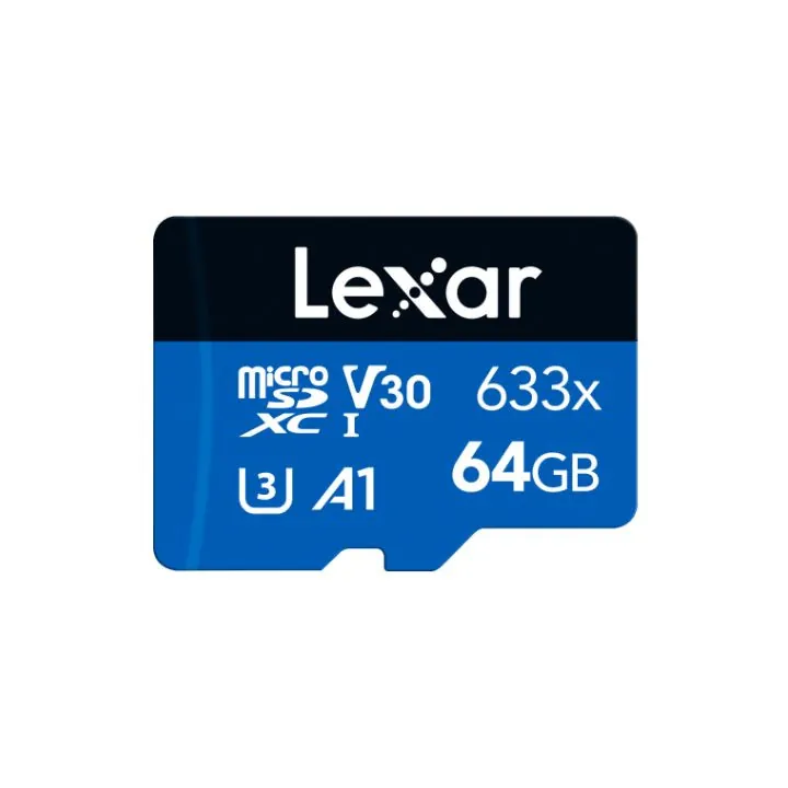 بطاقة ذاكرة ليكْسار 64 جيجا فئة 633× Lexar High-Performance 633× microSDXC 64GB UHS-I, Class 10, V30, A1