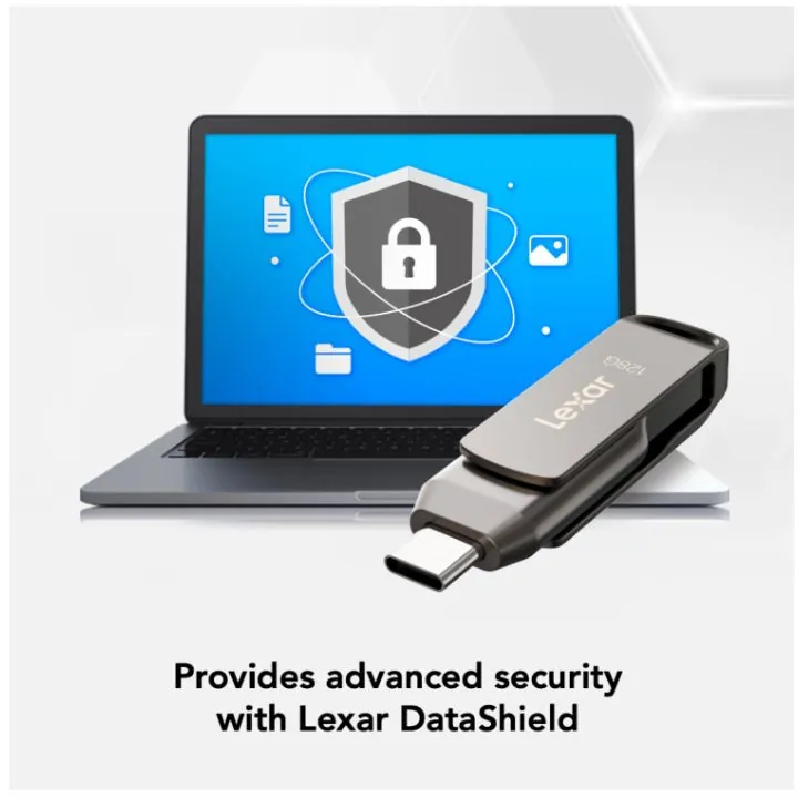 فلاشة ليكسر 128 جيجا بايت مزدوجة المنافذ – موديل D400 Lexar JumpDrive Dual Drive D400 128GB USB 3.2 Gen 1 — 2