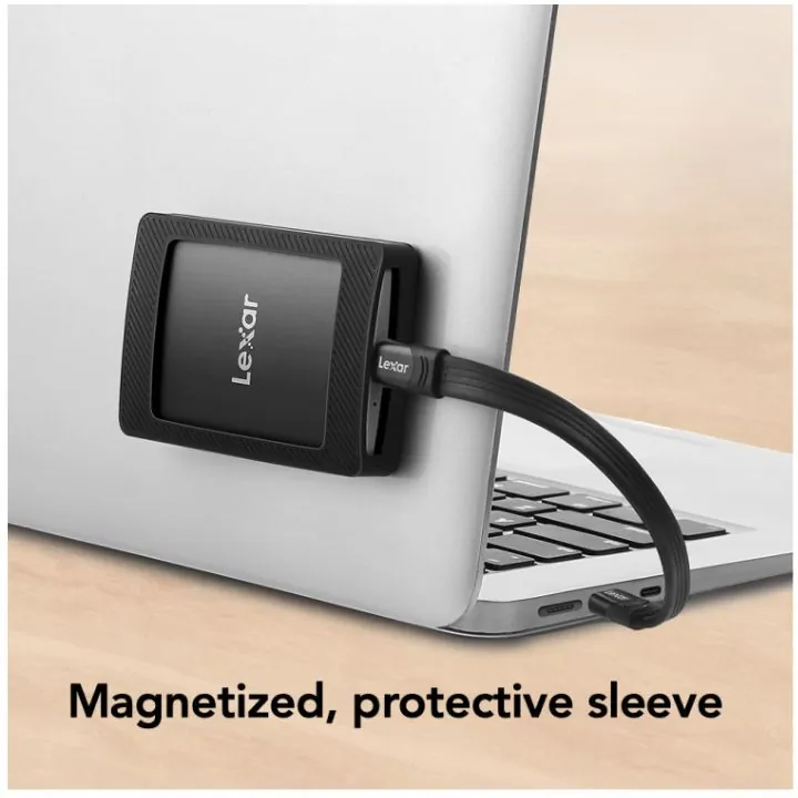 هارد خارجي ليكسر SL500 محمول مع قاعدة مغناطيسية سعة 2 تيرة Lexar SL500 Portable SSD with Magnetic Set 2TB – USB 3.2 Gen 2x2 — 3