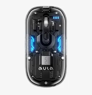 ماوس لاسلكي شفاف للألعاب والكمبيوتر بتقنية البلوتوث  AULA AM210 Wireless 2.4 - Bluetooth Transparent Mouse