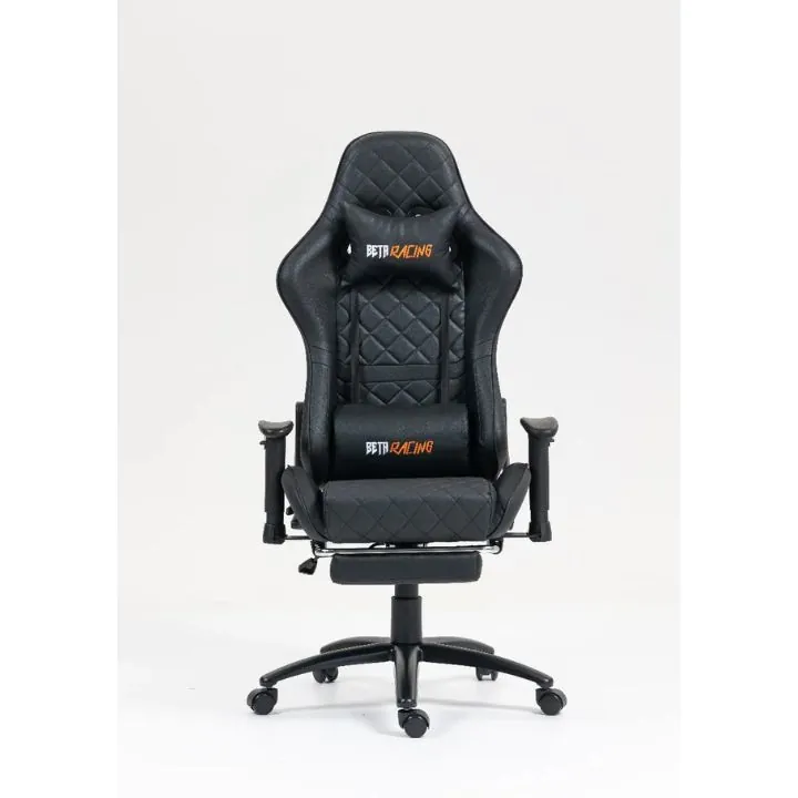 كرسي ألعاب بيتا ريسنغ أسود مع مسند قدم Beta Racing Gaming Chair Black with Footrest — 2