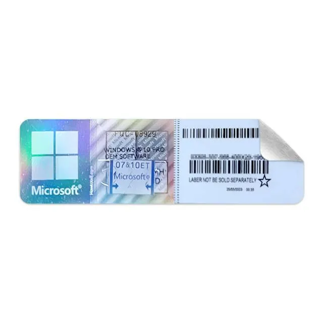 ملصق تفعيل ويندوز 10 و11 برو أصلي من مايكروسوفت Microsoft Windows 10 &amp; 11 Pro (Original) Activation Sticker
