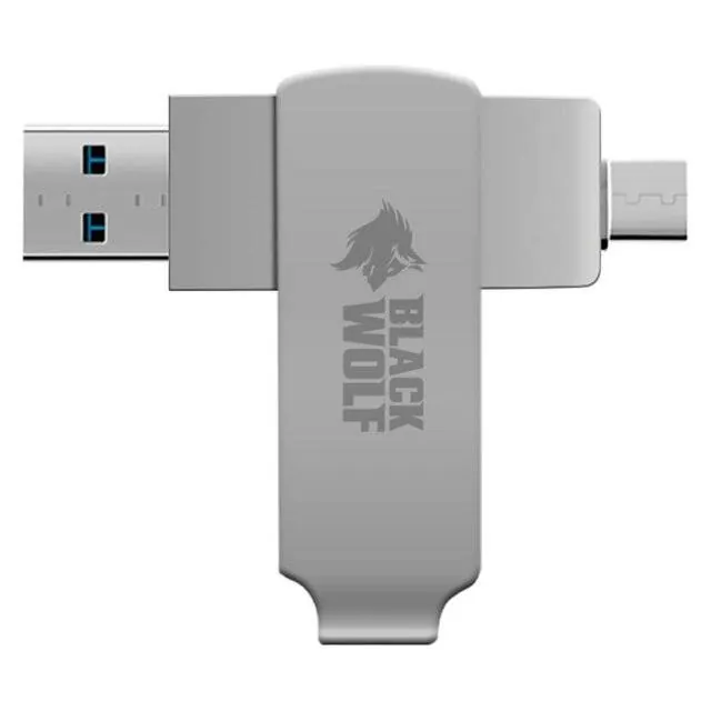 فلاش ميموري بلاك وولف 128GB ثنائي (USB-A &amp; Type-C) — 3