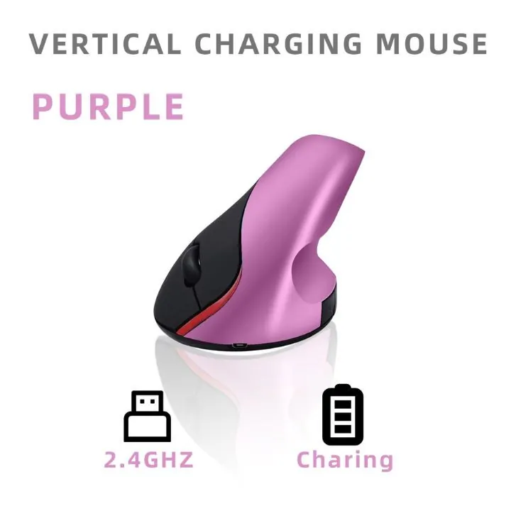 ماوس عمودي لاسلكي مريح – JERTECH JR321 JERTECH JR321 Vertical Wireless Charging Mouse — 2