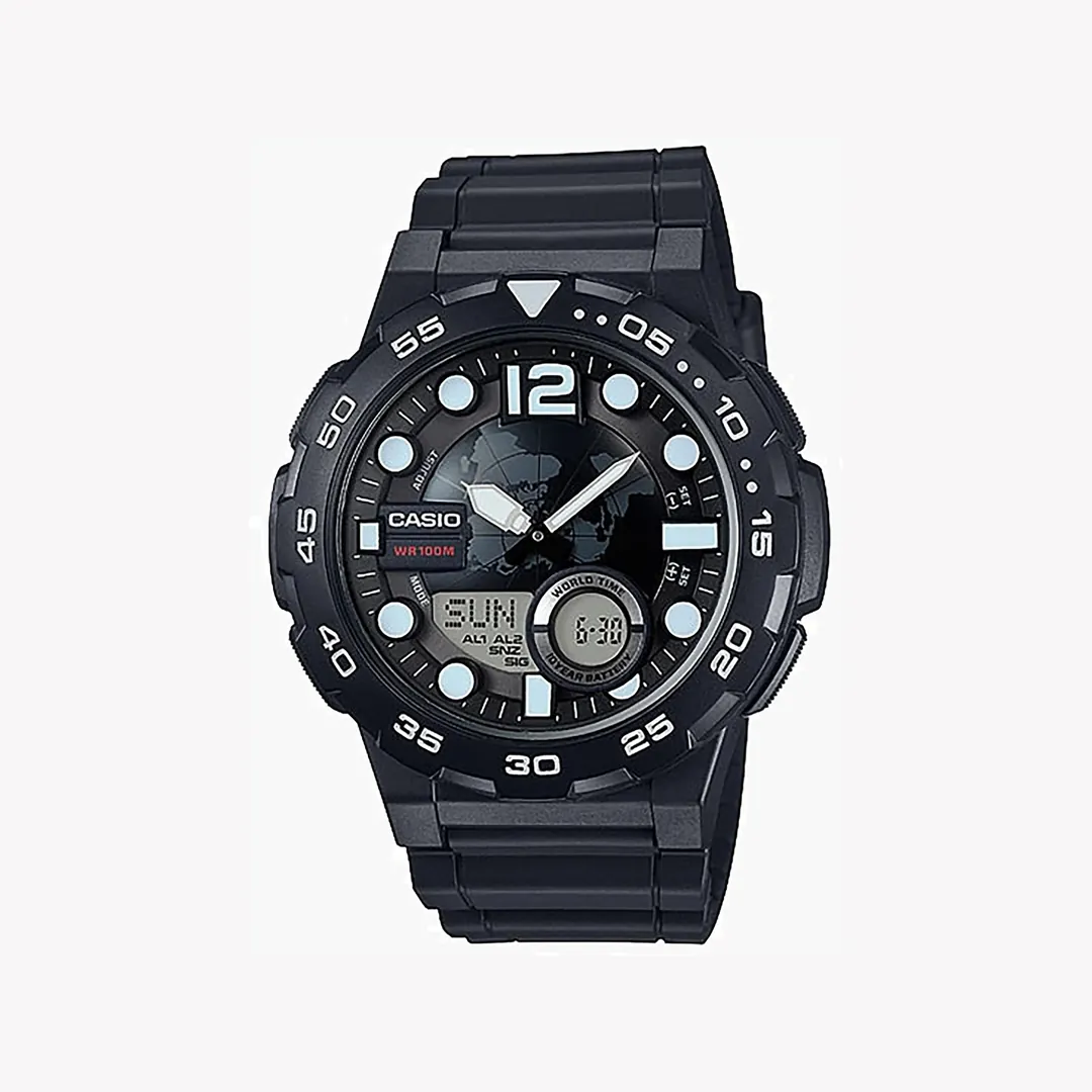 ساعة كاسيو AEQ-100W-1AVDF رجالية أنالوج-ديجيتال