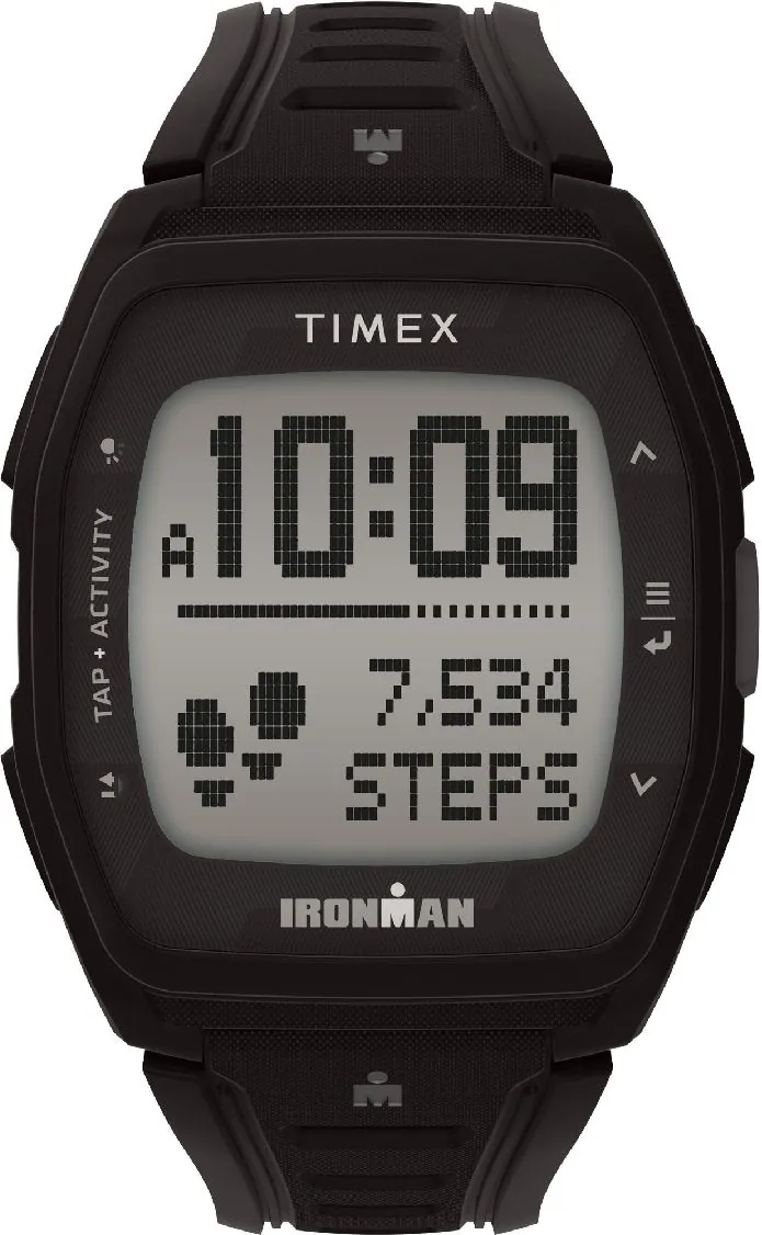 ساعة تايمكس Ironman T300+ رقمية بسوار سيليكون أسود TW5M56000