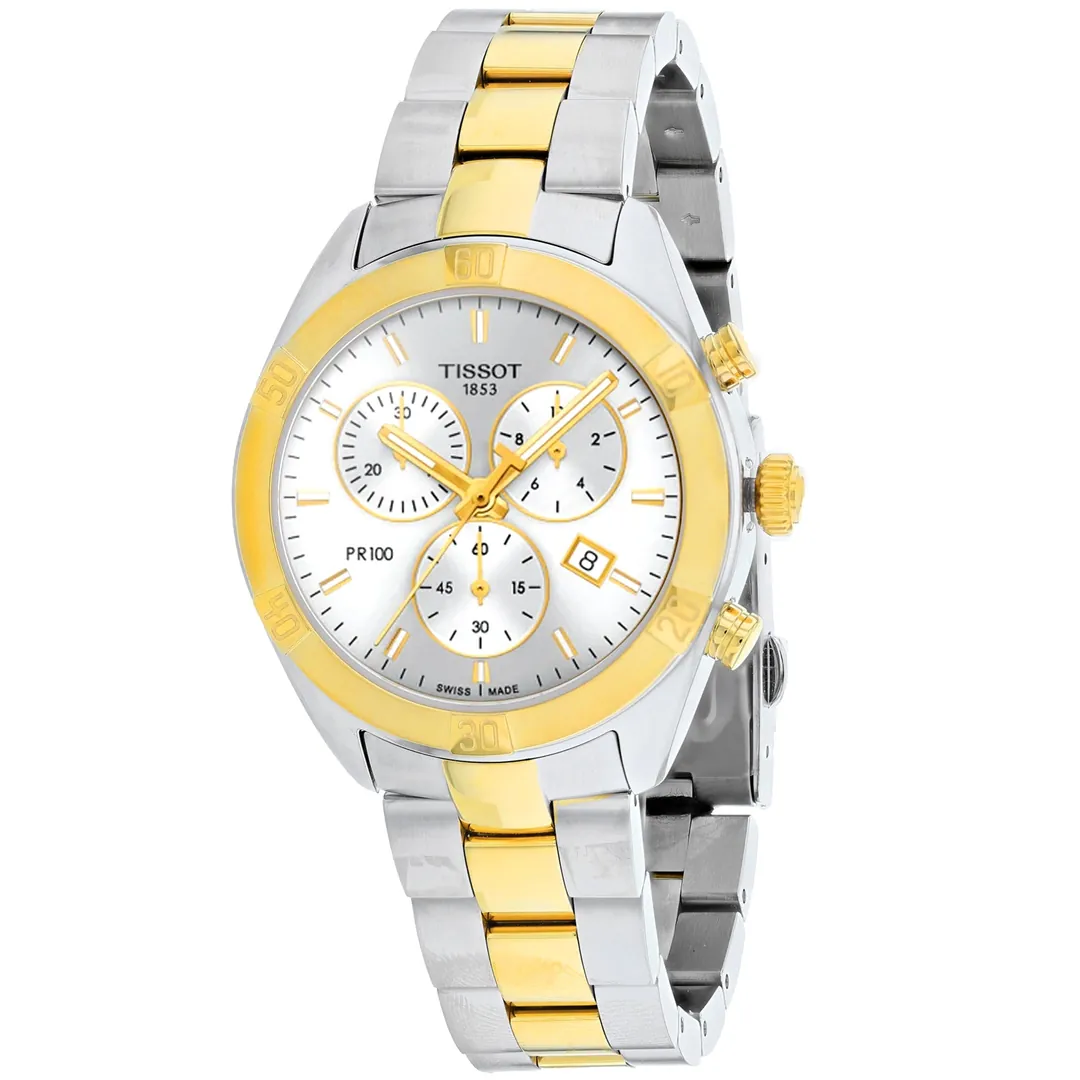 ساعة تيسوت PR 100 Sport Chic كرونوغراف نسائية T101.917.22.031.00