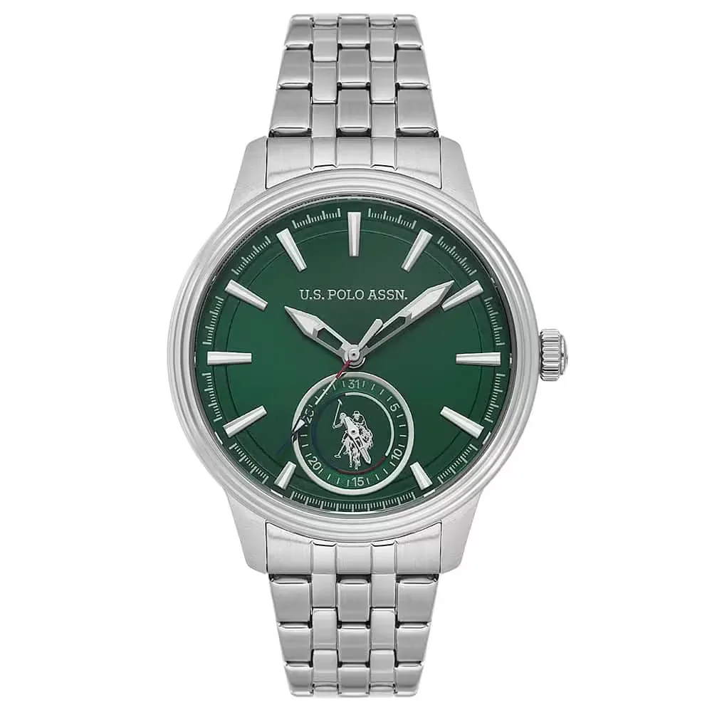 ساعة رجالية U.S. Polo Assn USPA1131-06 بمينا أخضر