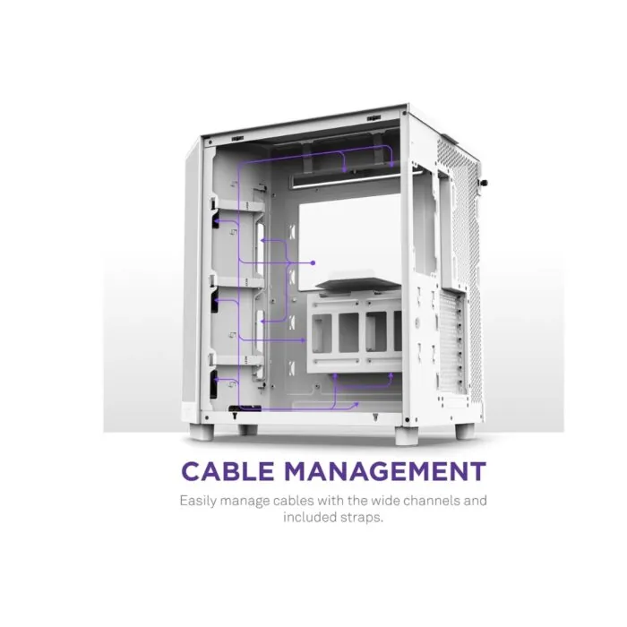 NZXT H6 FLOW COMPACT DUAL-CHAMBER ATX WHITE CASE — 4