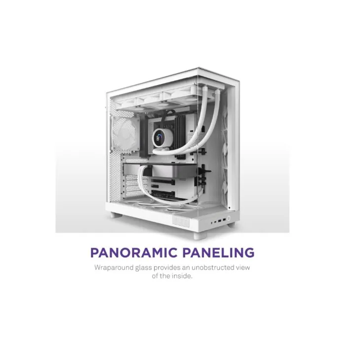 NZXT H6 FLOW COMPACT DUAL-CHAMBER ATX WHITE CASE — 2