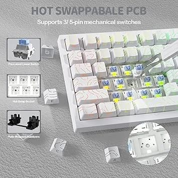 ATTACK SHARK KEYBOARD X820ULTRA WHITE — 3