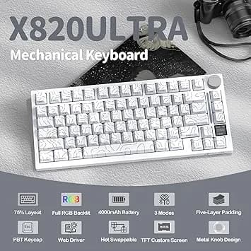 ATTACK SHARK KEYBOARD X820ULTRA WHITE — 4
