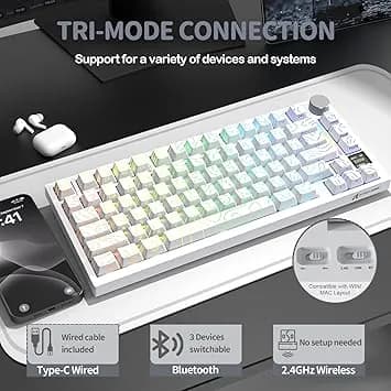 ATTACK SHARK KEYBOARD X820ULTRA WHITE — 5