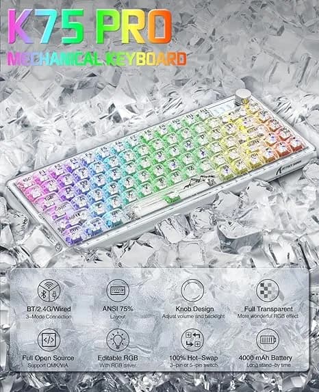 ATTACK SHARK KEYBOARD X820ULTRA WHITE — 6