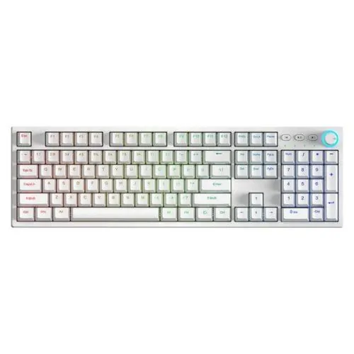 Stinger SK-6000 AR/EN Triple Mode Full RGB Mechanical Keyboard – 104 Keys – White كيبورد ميكانيكي 3 مودات