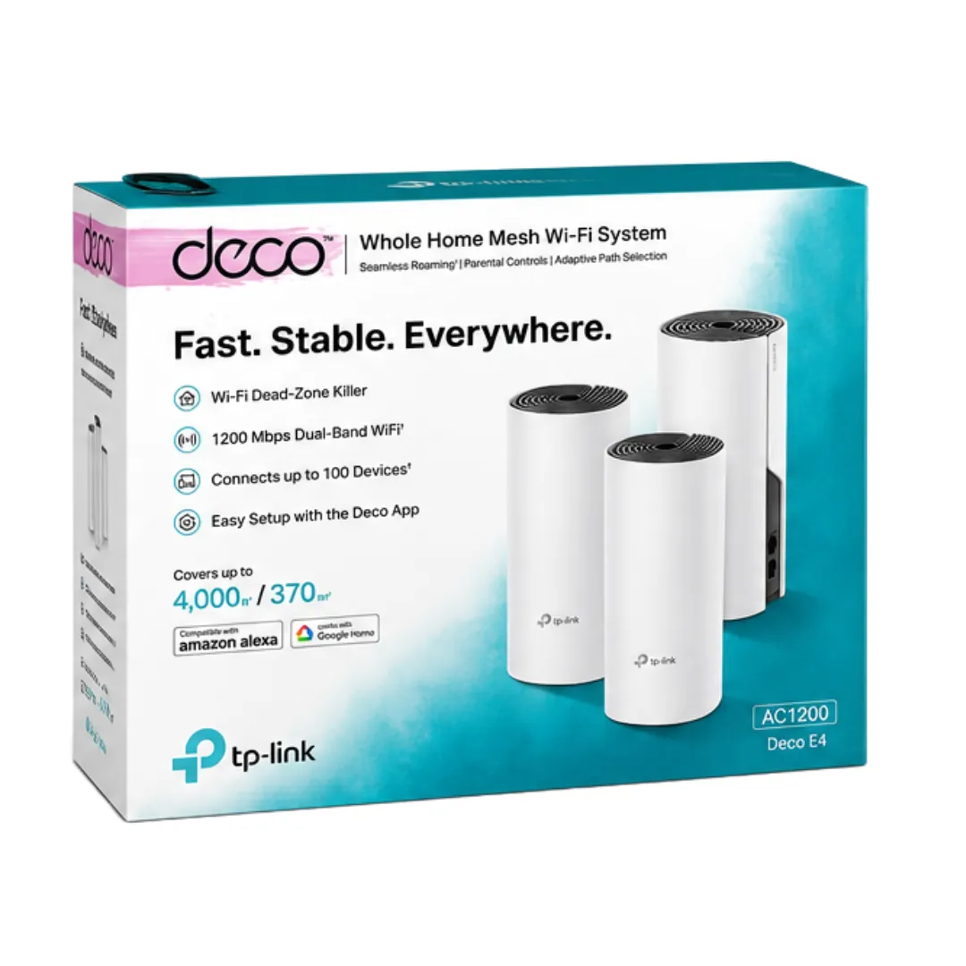 TP-Link Deco E4 AC1200 Whole Home Mesh Wi-Fi System (3-Pack)
