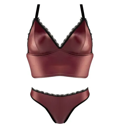 سيت داخلي نسائي جلد Leather Underwear Set For Women — 4
