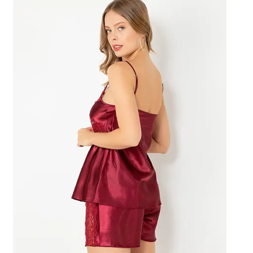 سيت توب وشورت نسائي Strappy Top Shorts Lingerie Set — 2