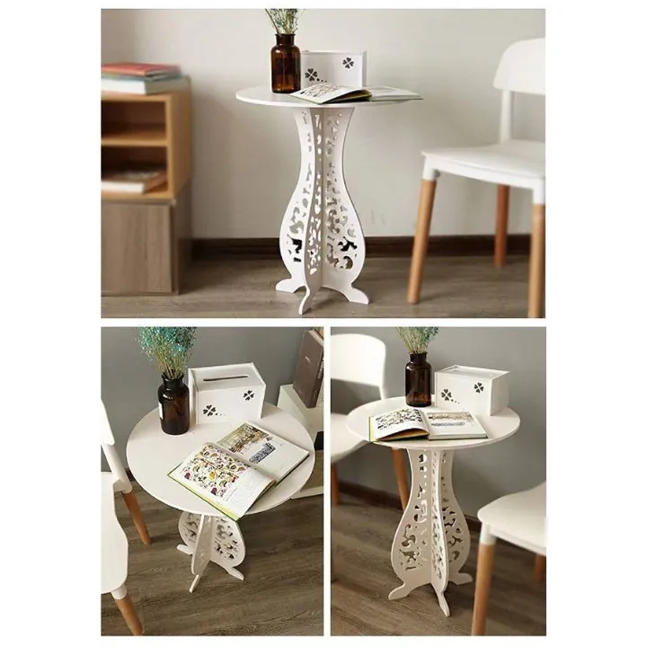 طاولة ديكور بيضاء بتصميم زخرفي عصري Modern White Decorative Table — 4