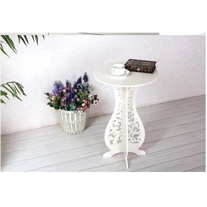 طاولة ديكور بيضاء بتصميم زخرفي عصري Modern White Decorative Table — 6