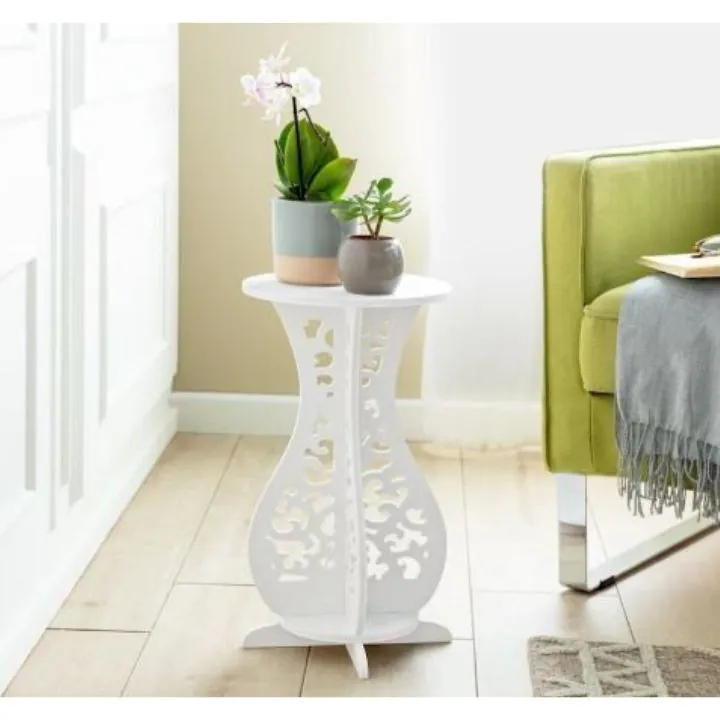 طاولة ديكور بيضاء بتصميم زخرفي عصري Modern White Decorative Table — 5