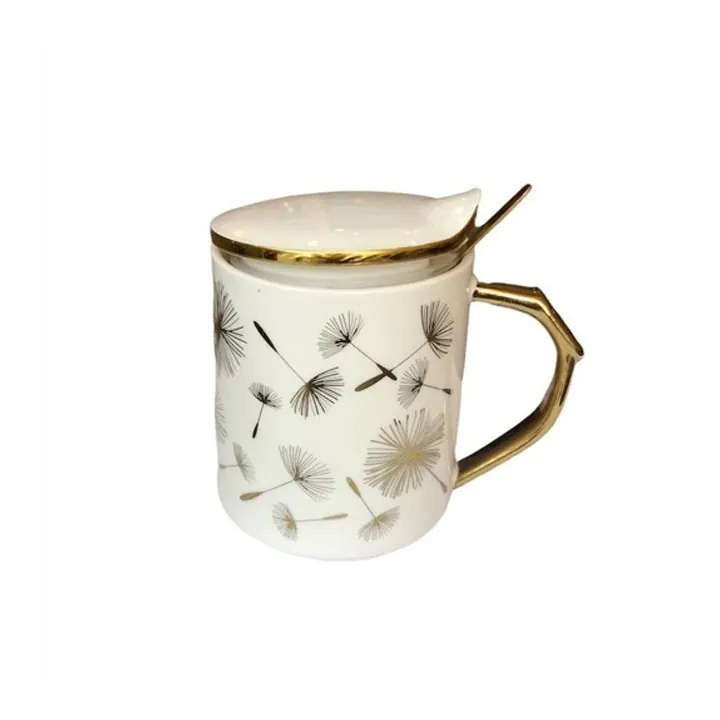 كوب سيراميك Ceramic Mug with Cover and Spoon — 2