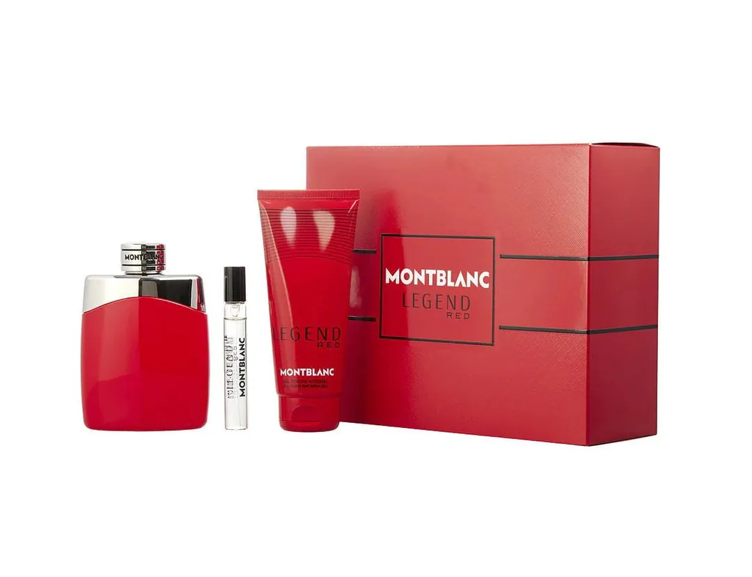 مونت بلانك ليجند ريد - طقم عطر رجالي EDP 100 مل + 7.5 مل + جل استحمام 100 مل