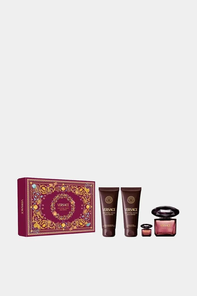 فيرساتشي كريستال نوار طقم عطر EDP 100مل + بادي سبراي 150مل + عطر ميني 5مل