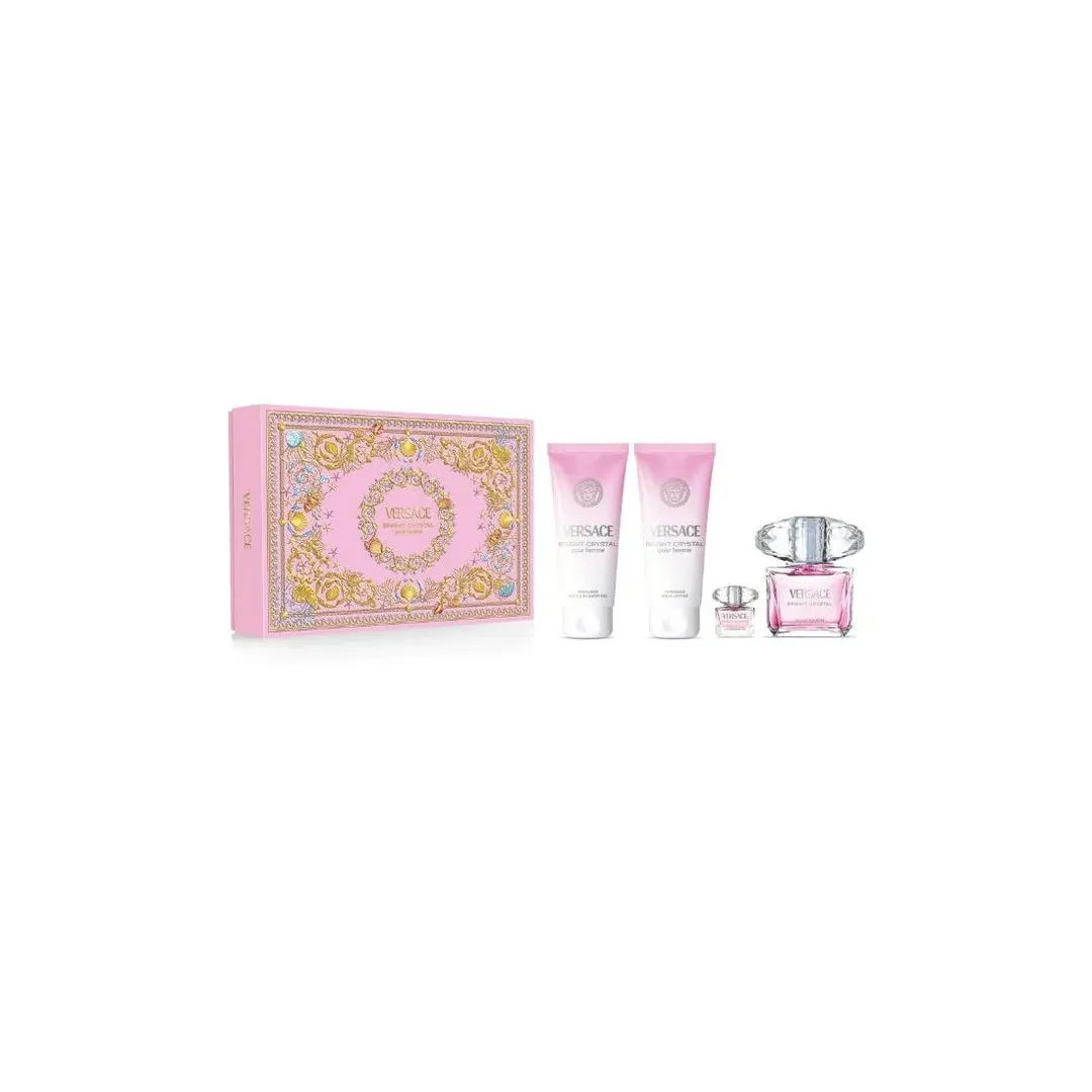 فيرساتشي برايت كريستال - طقم عطر نسائي (EDP 100مل + بادي سبراي 150مل + عطر مصغر 5مل)