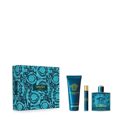 فيرساتشي إيروس طقم عطري (EDP 100مل + شاور جل 150مل + عطر ميني 5مل)