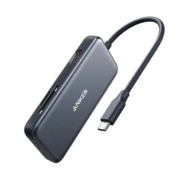 هاب Anker Premium USB-C 5 في 1 - رمادي