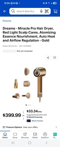 مجفف شعر Dreame Miracle Pro عالي السرعة - ذهبي
