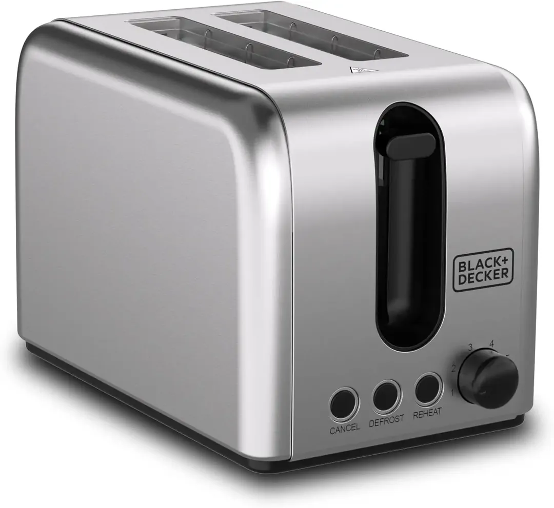 محمصة خبز Black+Decker SSET225-B5 شريحتين ستانلس ستيل 1050 واط