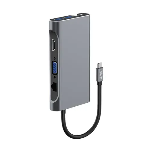 هافيت HB4040 هب USB Type-C - أسود ورمادي