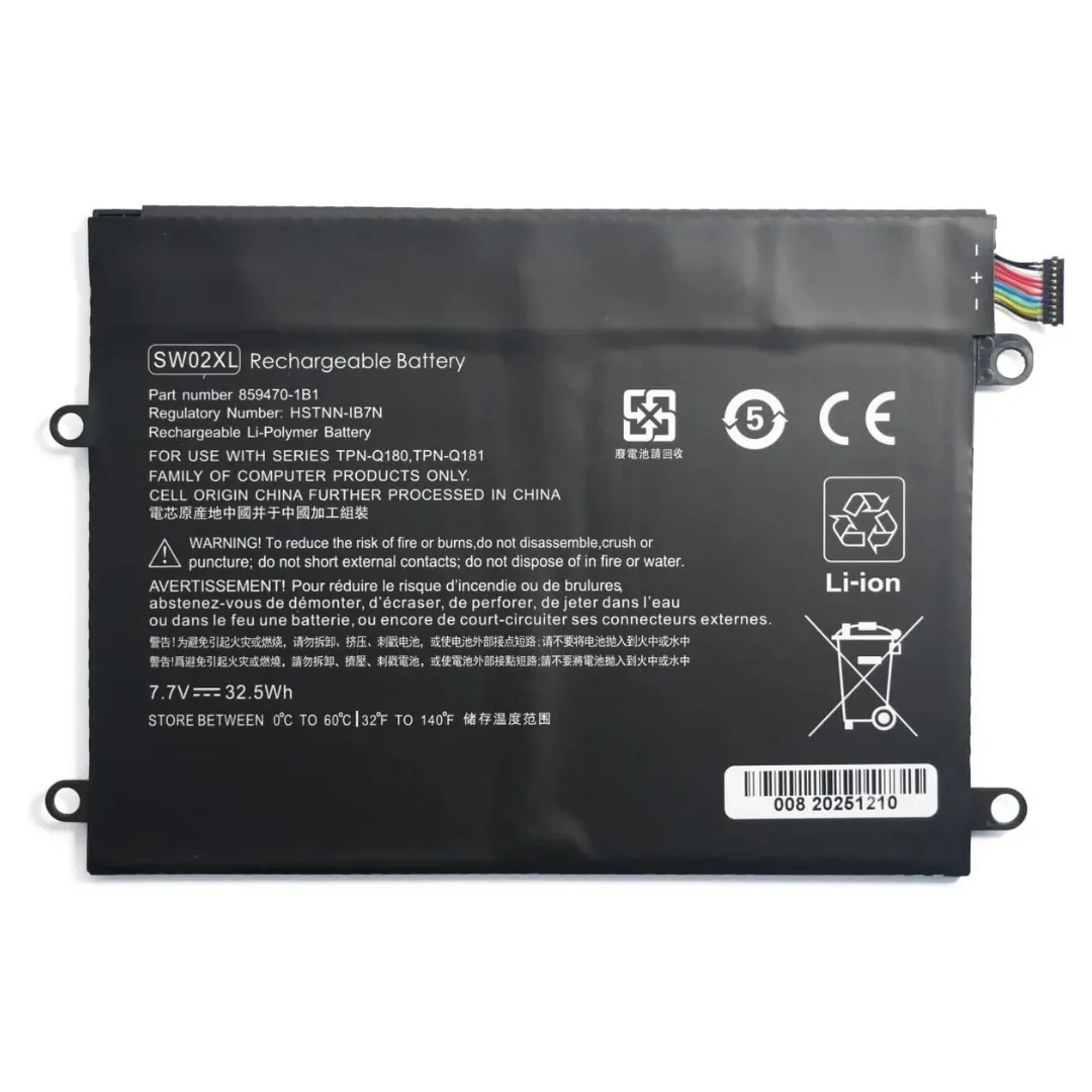 HP SW02XL 7.7V 32.5Wh Laptop Battery for x2 210 G2 / Pavilion x2 10-P Series