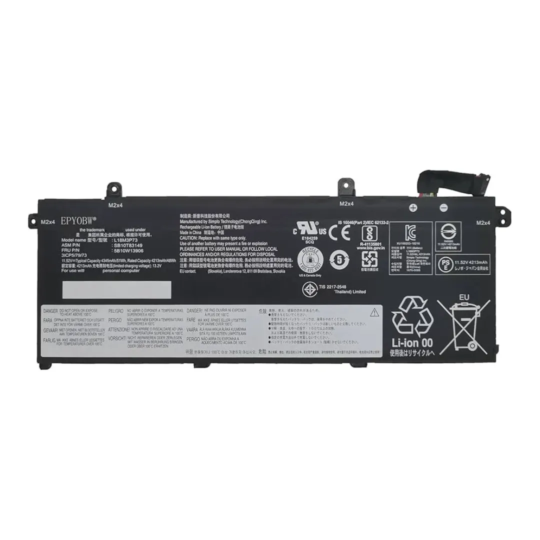 Lenovo L18M3P73 11.52V 50Wh Laptop Battery for ThinkPad T490 / T495 / P43s / T14 / P14s Series