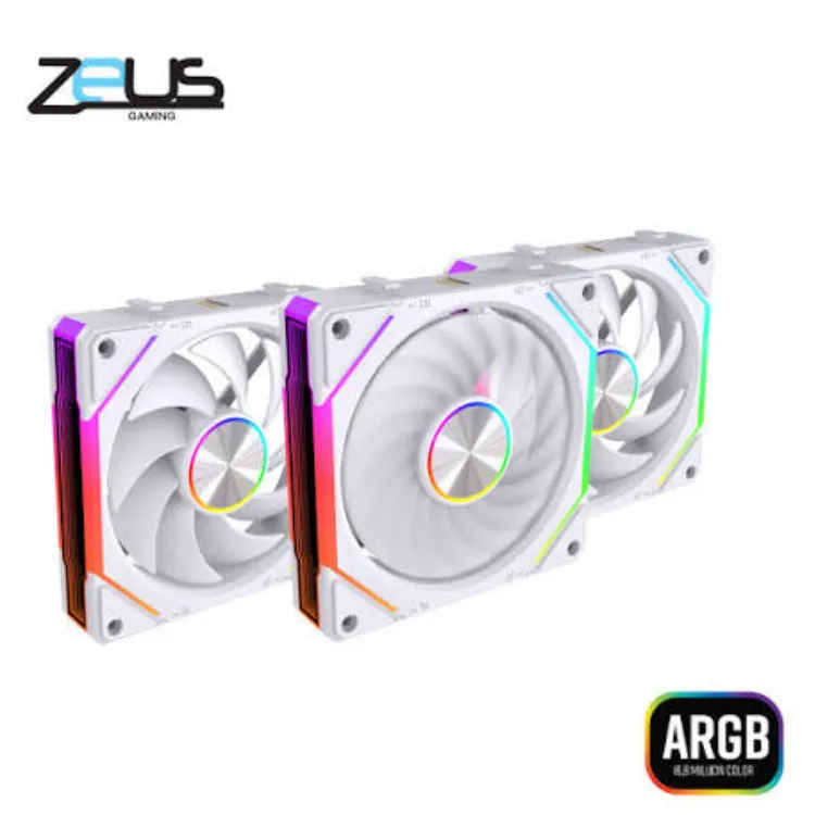 Zeus ZF-120 ARGB Chain Fan – White Edition