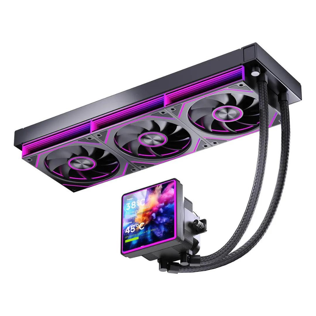 Jungle Leopard ProFlow SE 360 4″ LCD ARGB AIO Liquid CPU Cooler – Black