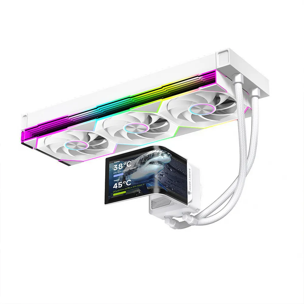 Jungle Leopard ChillArc 360 6.67″ AMOLED AIO Liquid CPU Cooler – White