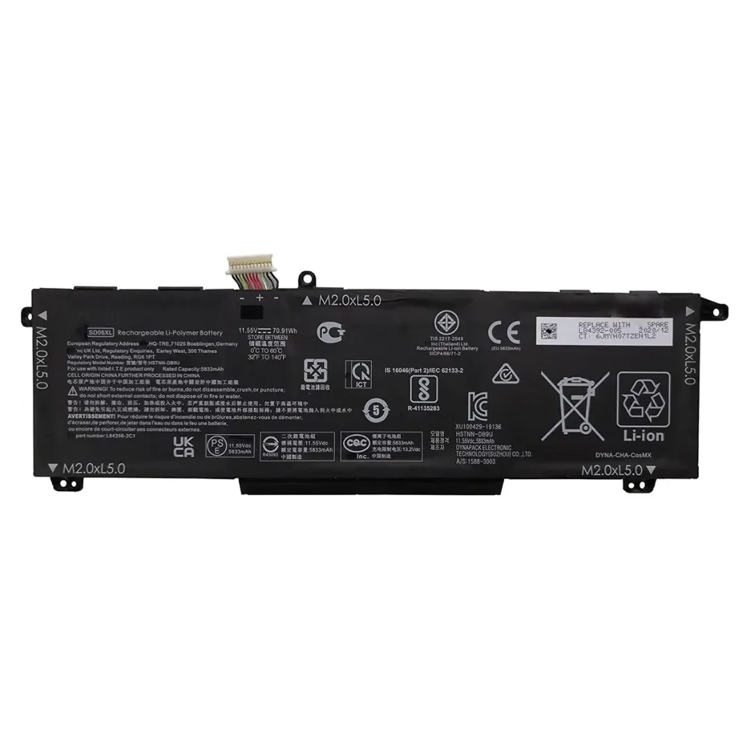 HP SD06XL 11.55V 70.91Wh 5833mAh Laptop Battery for OMEN 15-EK / 15-EN Series