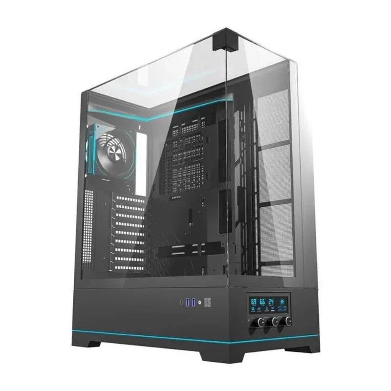darkFlash DY450L Pro ATX Tempered Glass Gaming Case with 1 ARGB Fan – Black