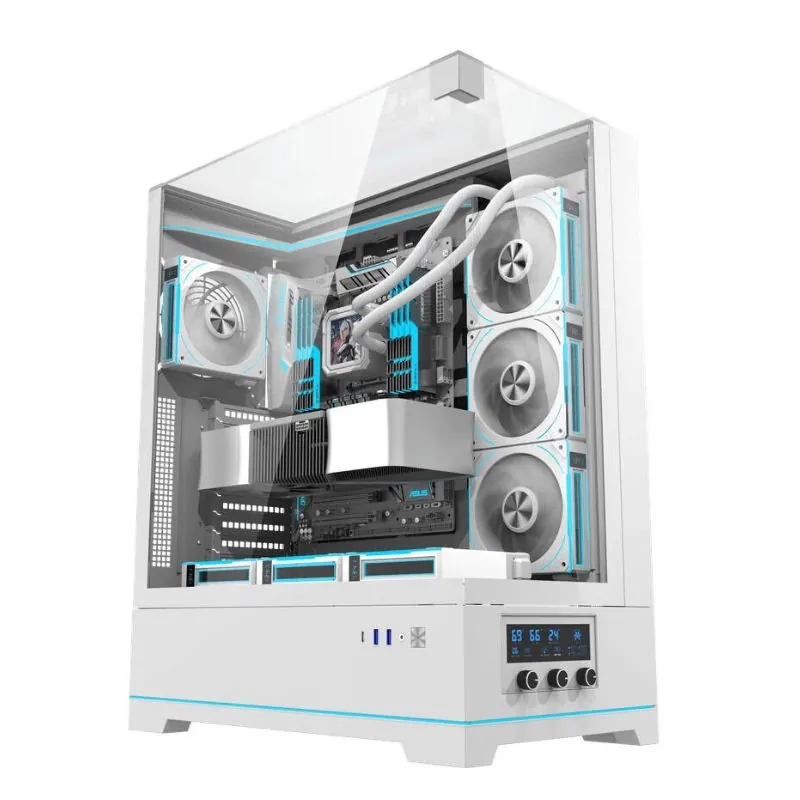 darkFlash DY450L Pro ATX Tempered Glass Gaming Case – White